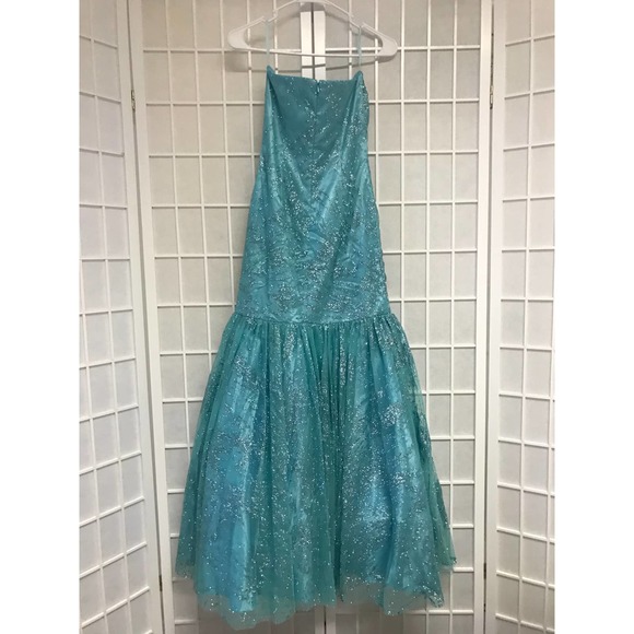 Diamond Teal Mermaid Gown - Picture 4 of 4
